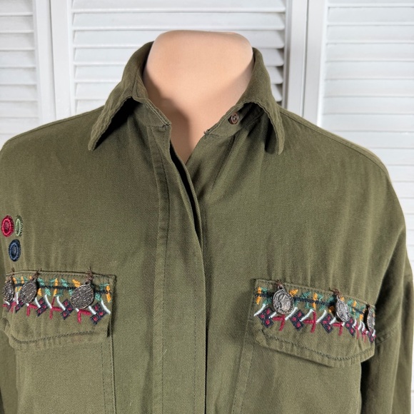 Beautiful Stories Boho Embroidered Utility Shirt Jacket – XS - Picture 4 of 16